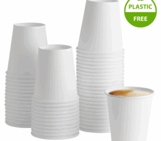 BIO papírový kelímek 100 ml – nápojový, Ø 60 mm, bílý, bez plastu