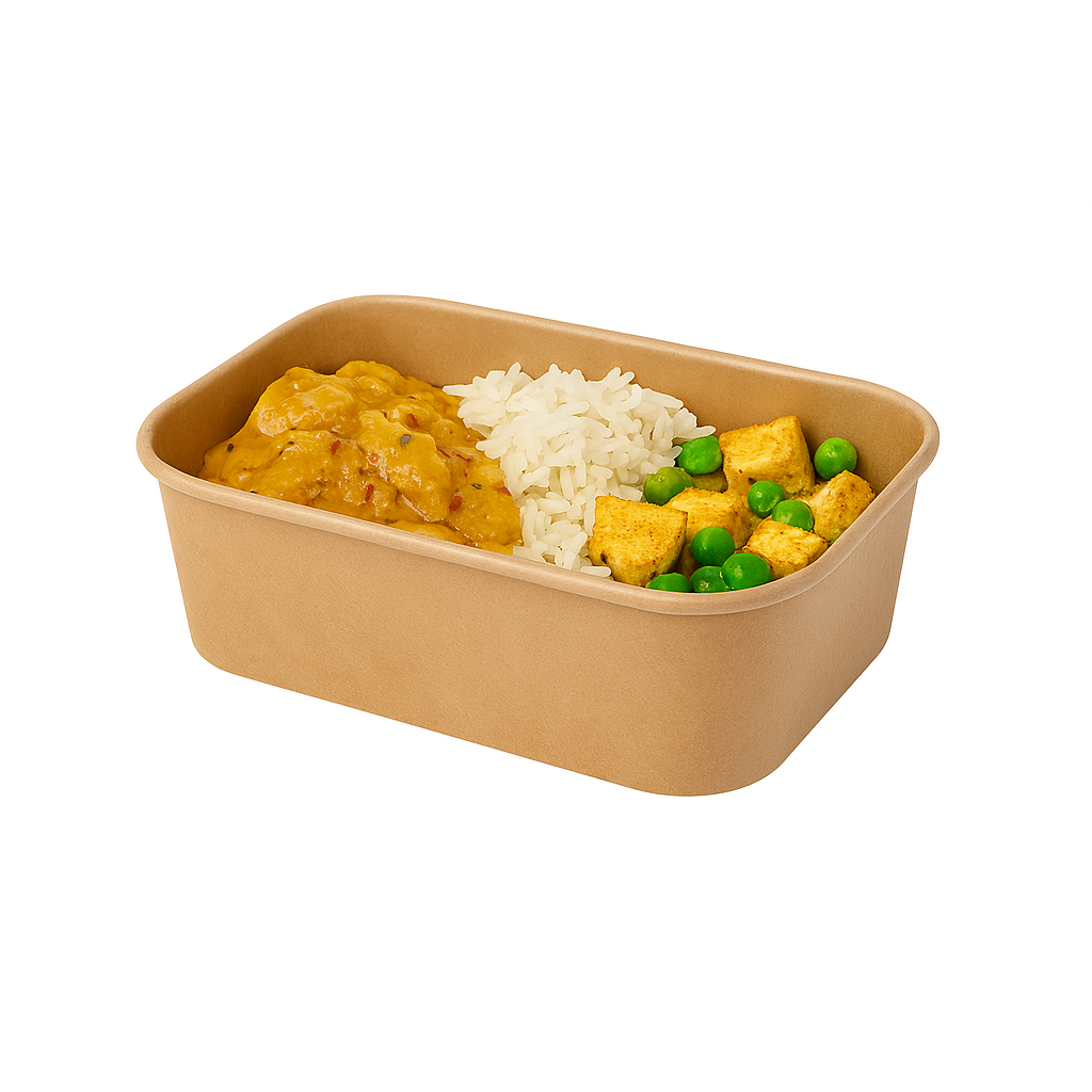 Papírová hranatá miska kraft 800 ml - Image 2