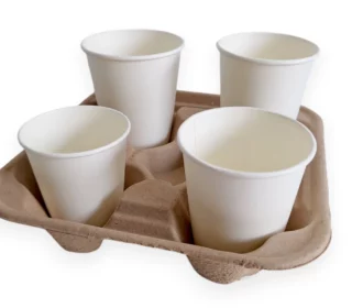 ECO držák na čtyři kelímky - tvarovaný papír, 1 ks