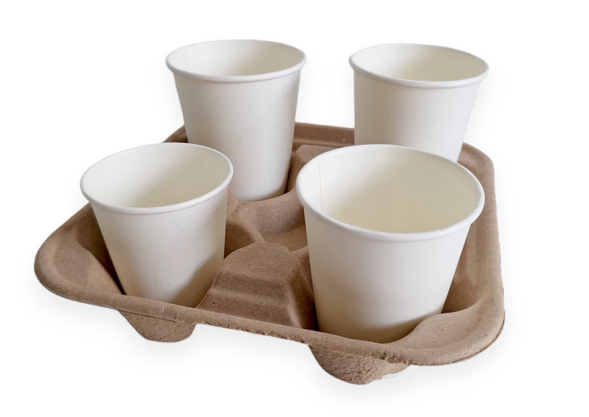 ECO držák na čtyři kelímky - tvarovaný papír, 1 ks